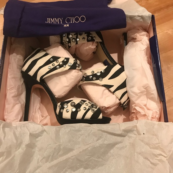 Jimmy Choo x H&M Zebra print sandals. Brand new never worn - Picture 7 of 9